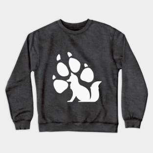 white foxy paw print Crewneck Sweatshirt